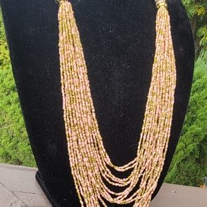 Vtg Beaded Strand Necklace